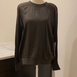 Good American satin crew sweatshirt